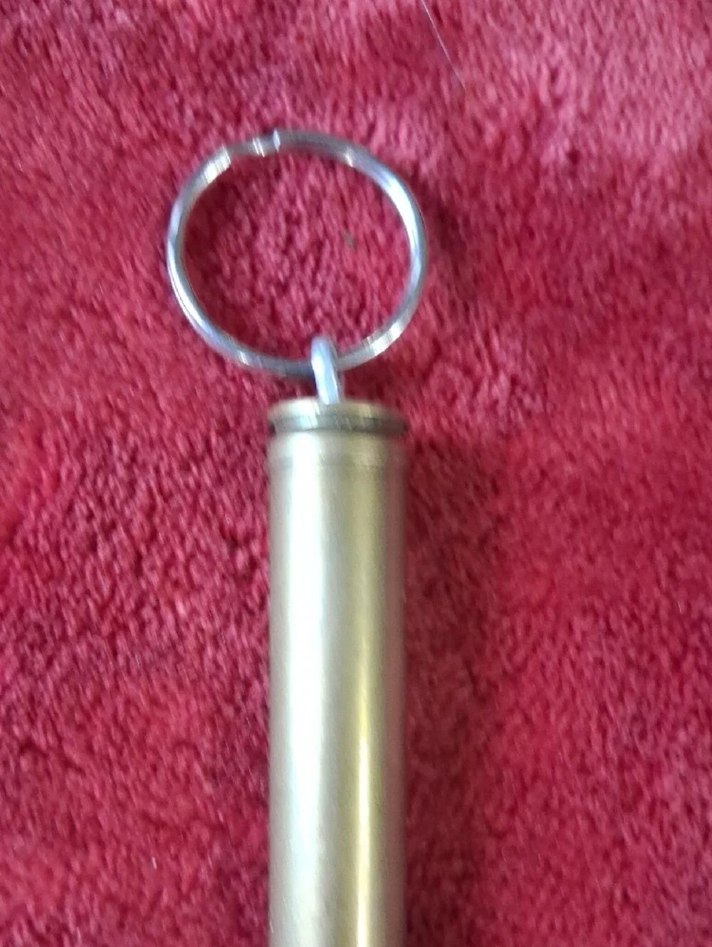 Brass Bullet Keychain with Silver Ring